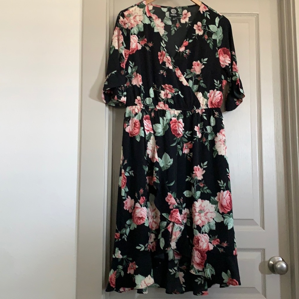 Black floral dress